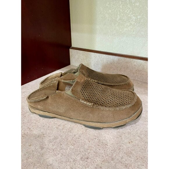 Olukai Milos Kohana Mens Size 12 Suede Slip-On Shoes W/ Perforated Detailing & D - Picture 8 of 11
